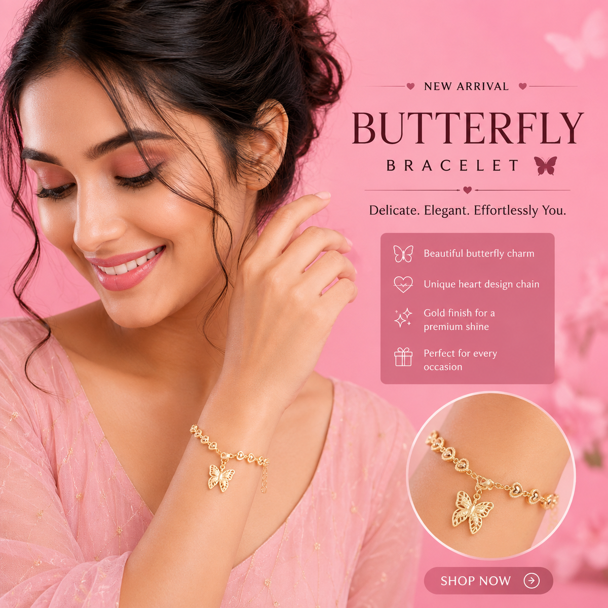 Butterfly Charm Bracelet